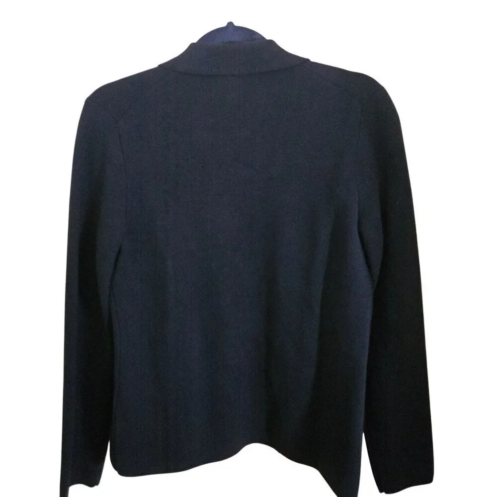 Banana Republic Milano Stock Navy Open Front Flap Pocket Sweater Blazer Size S